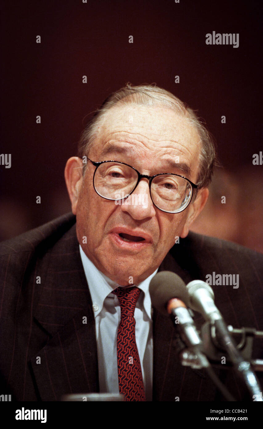 Federal Reserve Chairman Alan Greenspan during testimony in the Senate