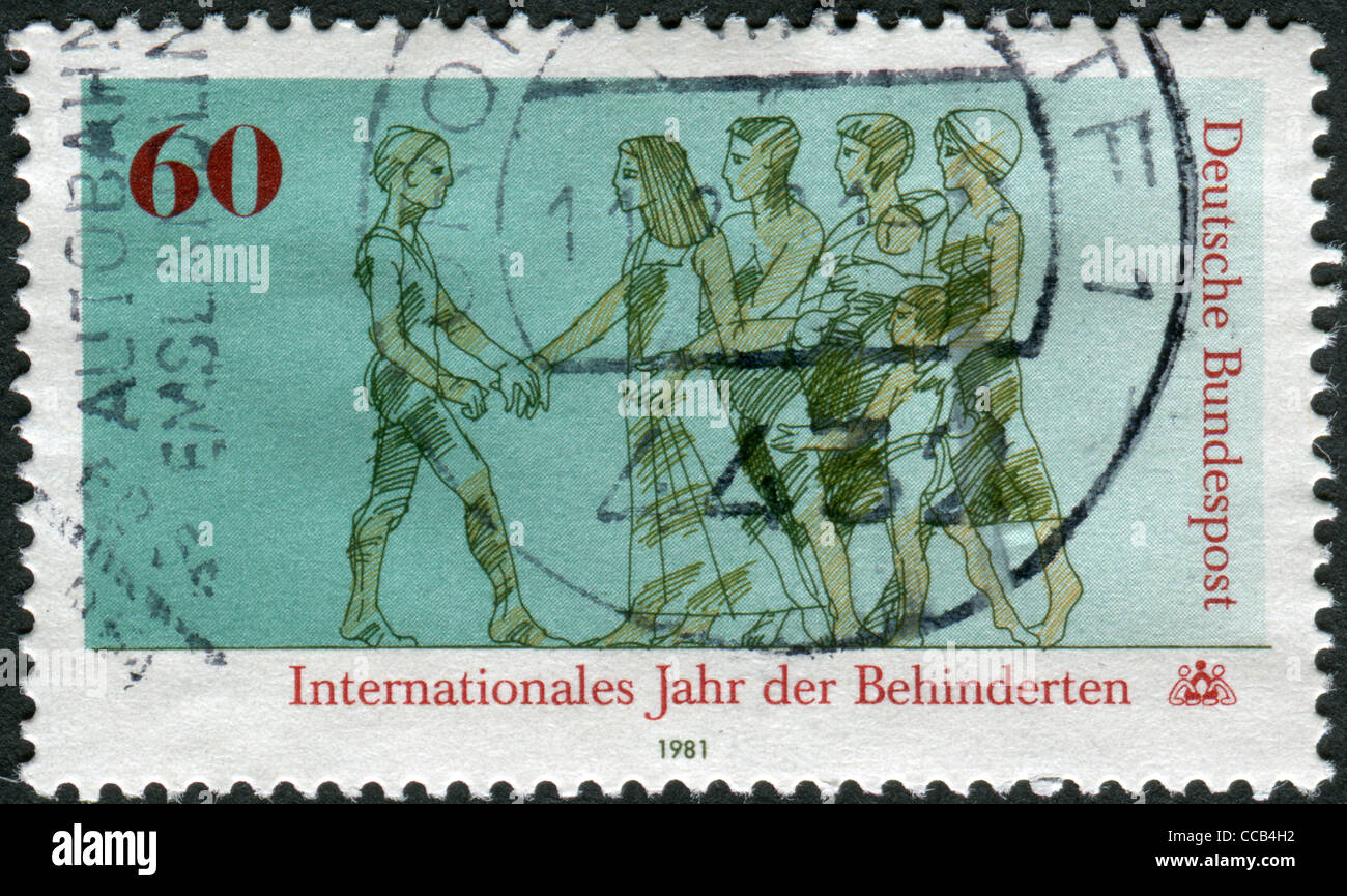 GERMANY - CIRCA 1981: A stamp printed in the Germany, dedicated to the International Year of the Disabled, circa 1981 Stock Photo