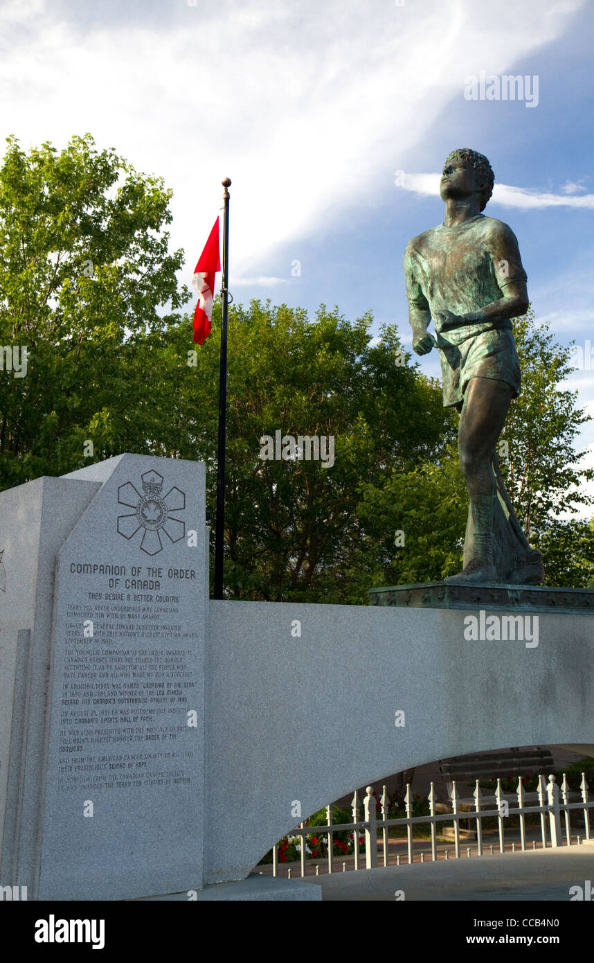 The Terry Fox Monument, located near Thunder Bay, Ontario, Canada. Stock Photo