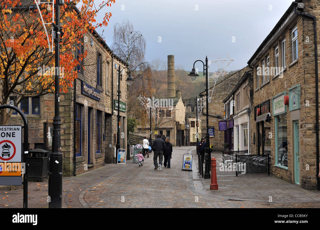 Hebden Bridge town centre Stock Photo Alamy