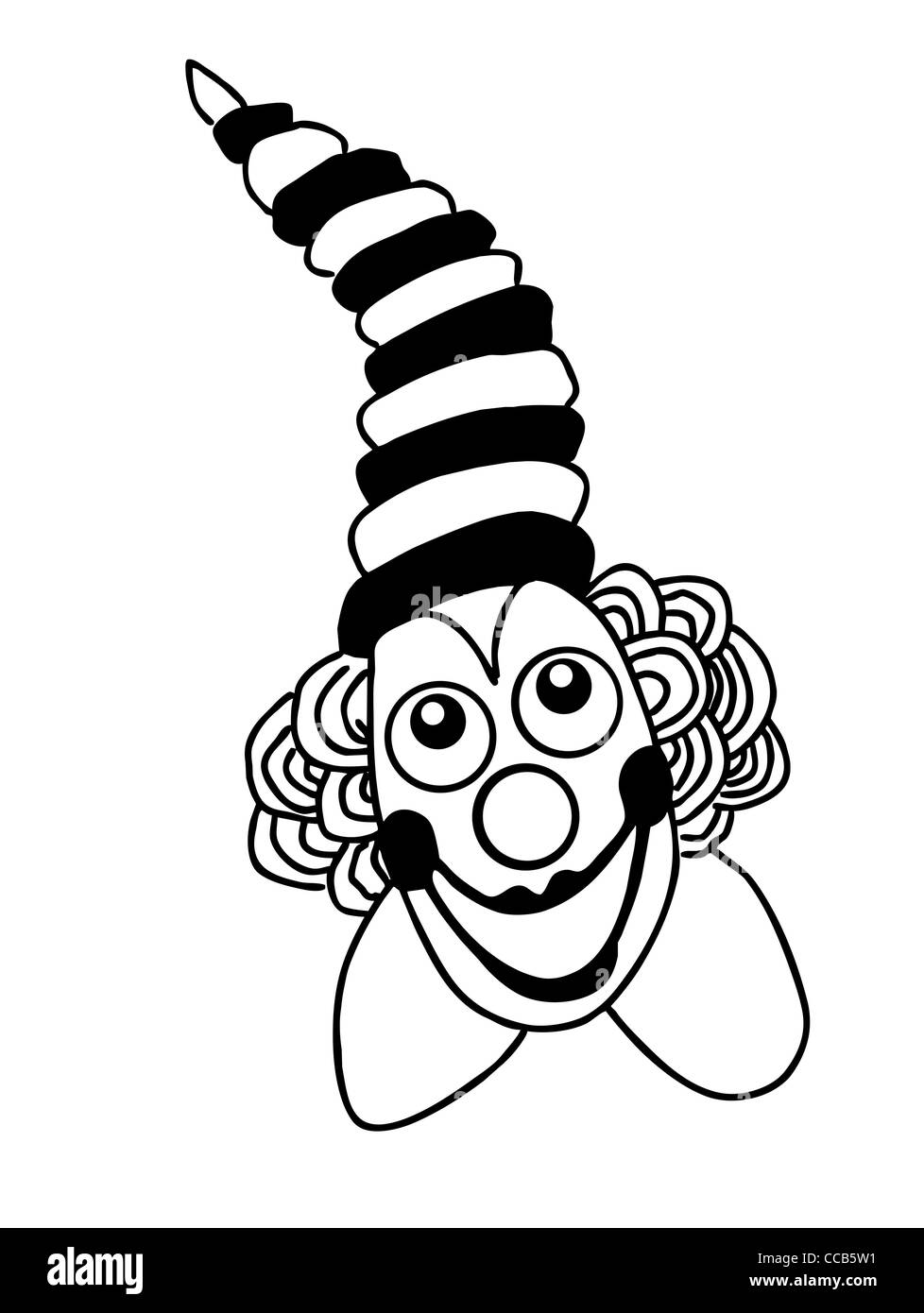 vector silhouette clown on white background Stock Photo