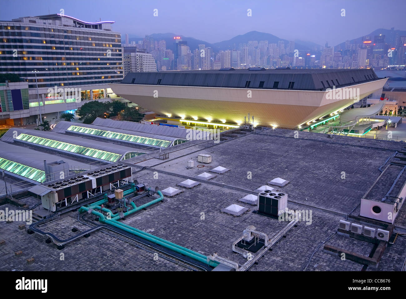 sunset in downtown area, hong kong Stock Photo - Alamy