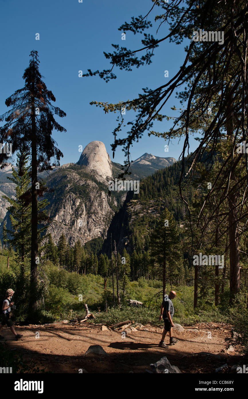 Half Dome viewed from the Panoramic Trail off Glacial Point. Yosemite National Park. California. USA Stock Photo