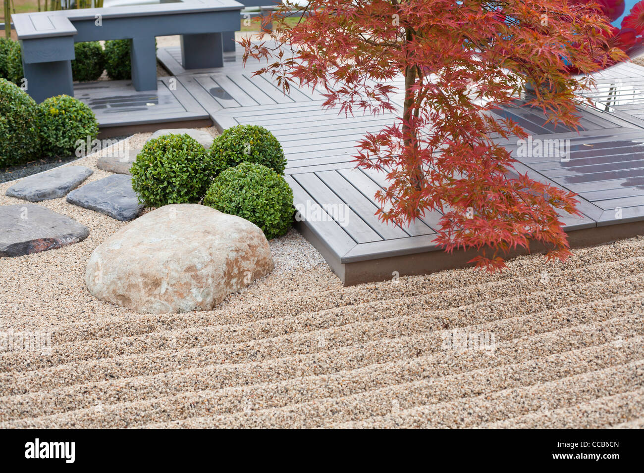 Small deck patio in Japanese style Stock Photo Alamy