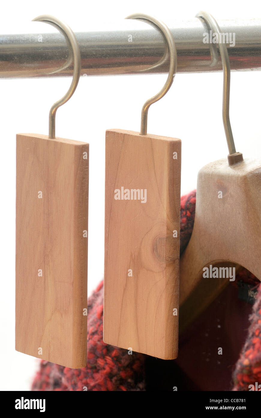 Natural Moth and odour protection hanging blocks cedar wood Stock Photo