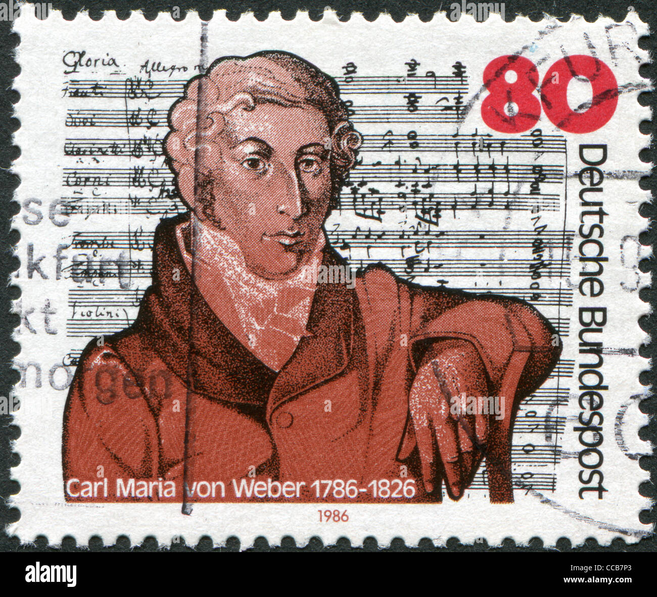 Dedicated to the 200th anniversary of the birth Carl Maria von Weber on the background Mass in E-flat Major Stock Photo