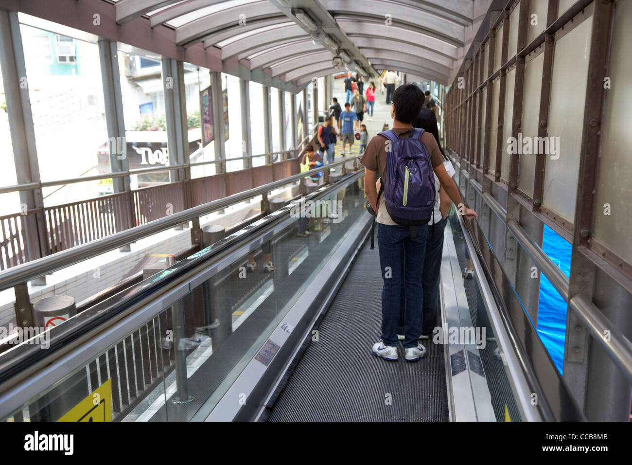the mid-levels escalator system hong kong hksar china asia Stock Photo