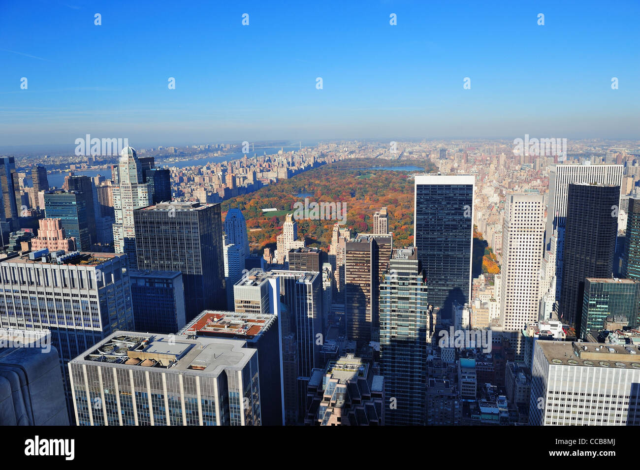 New York City skyscrapers in midtown Manhattan aerial panorama view in ...