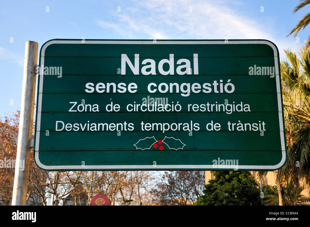 Sign Indicating In Catalan Spanish And English Stock Photo - Download Image  Now - Accessibility, Assistance, Blue - iStock