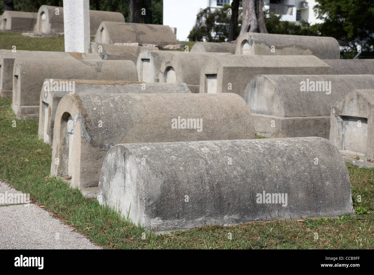 early sealed military and family graves stanley military cemetery hong kong hksar china asia Stock Photo