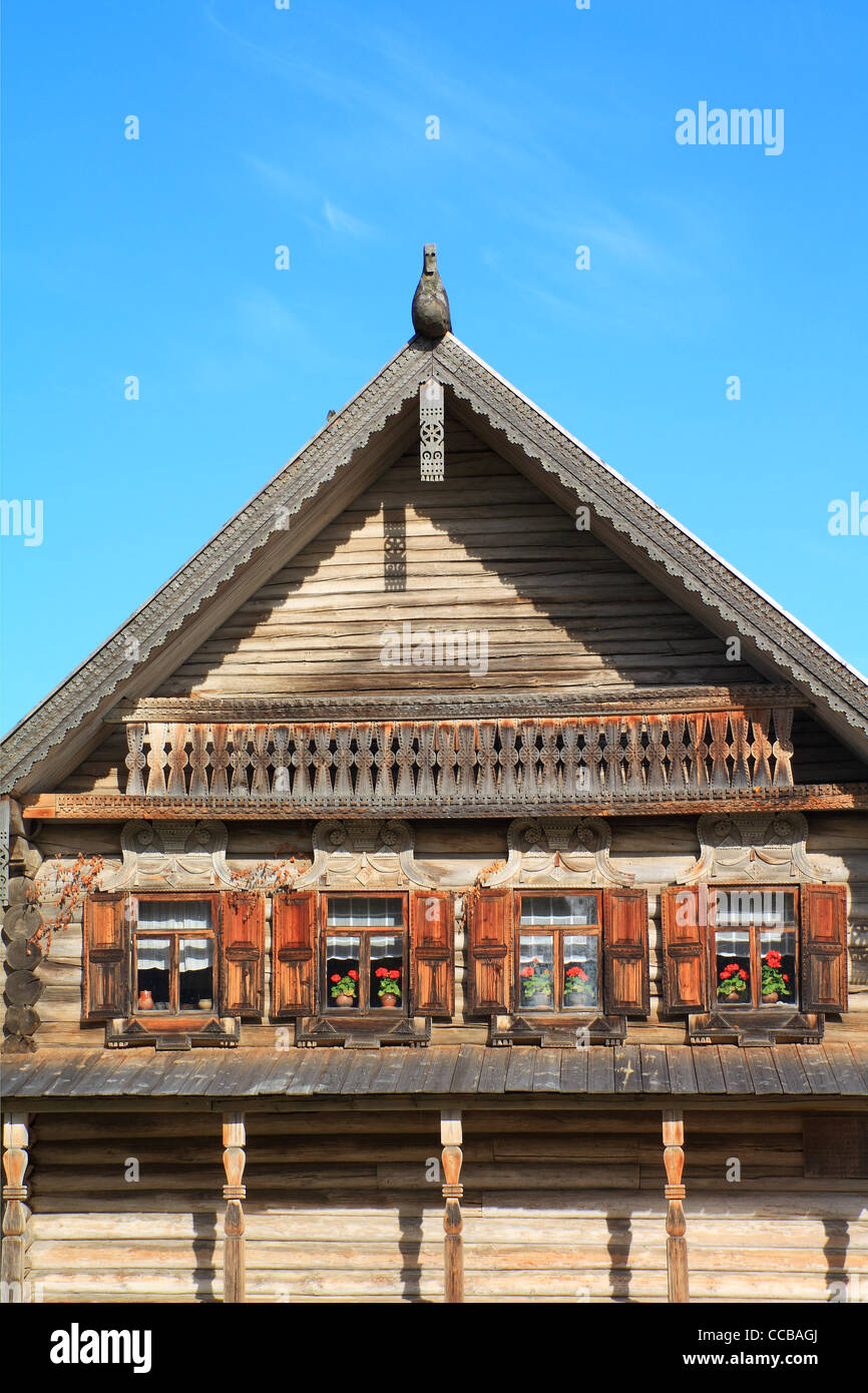 old wooden house in village Stock Photo