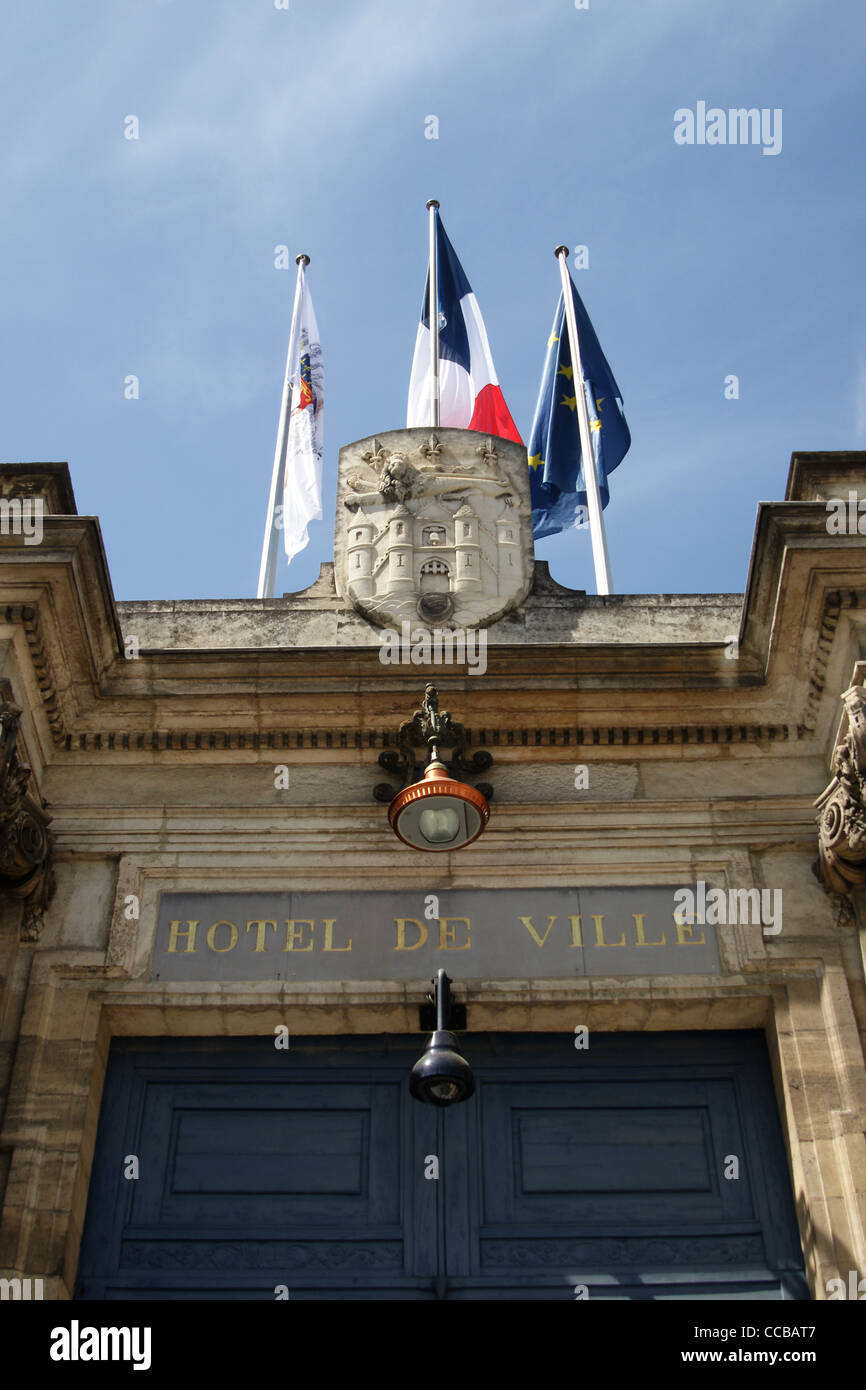 Hotel de Ville, Place Pey Berland, Bordeaux Stock Photo