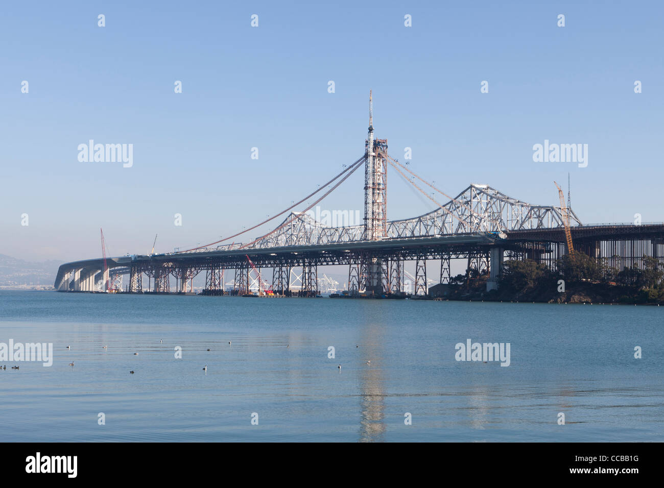 San Francisco Bay Bridge under construction Stock Photo