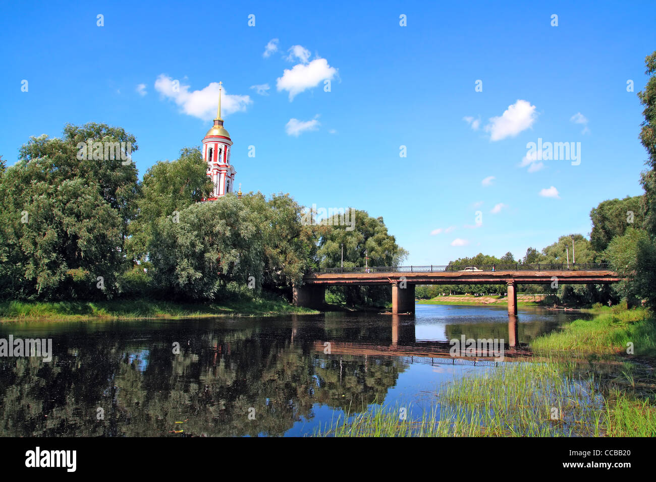 bridge through small river Stock Photo