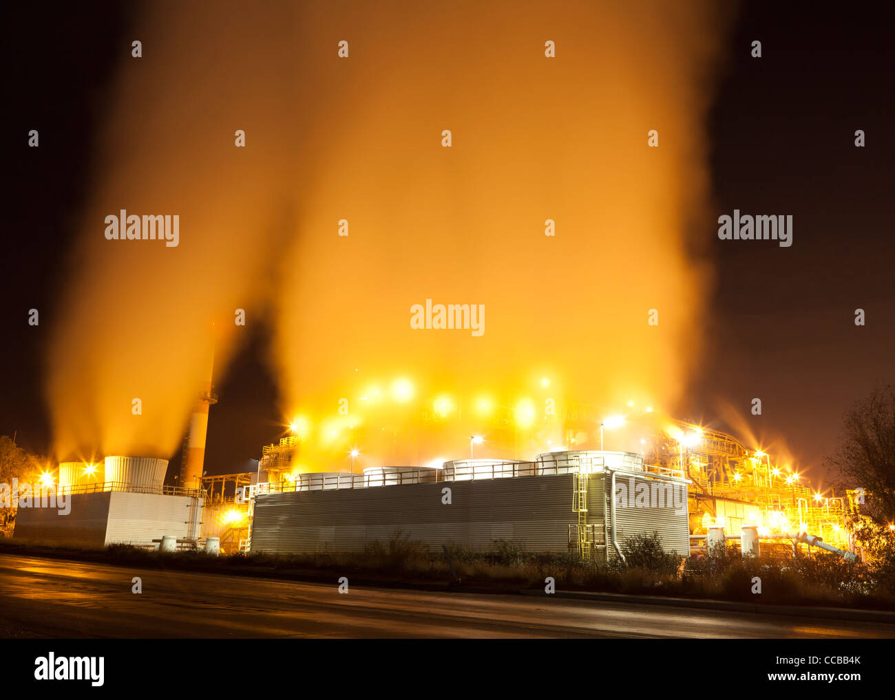 Industrial cooling tower Stock Photo