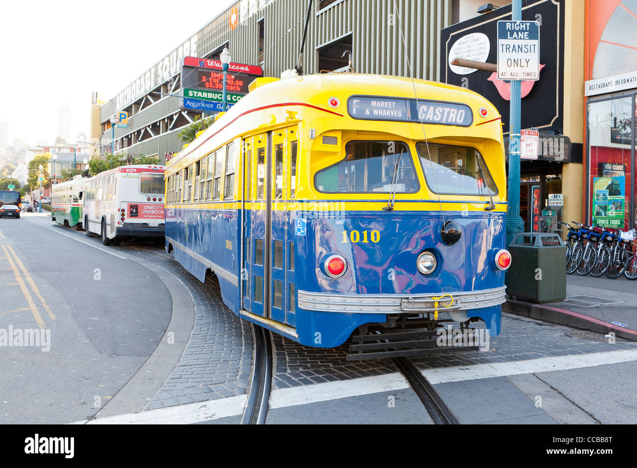 Vintage trolley bus still in use by San Francisco Municipal Transportation Agency Stock Photo