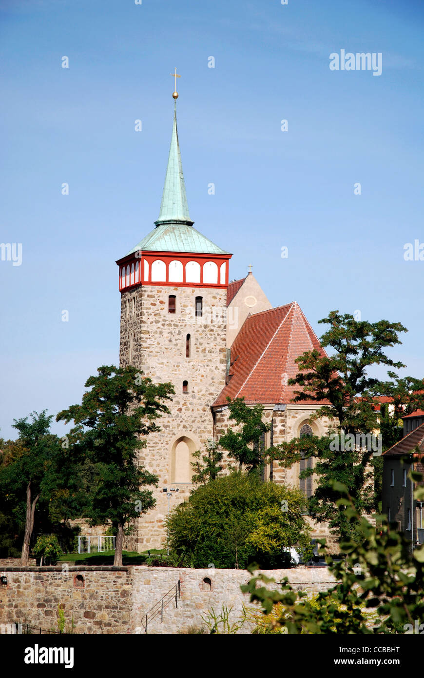 Saint Michael church in the old town of Bautzen in the Upper Lusatia. Stock Photo