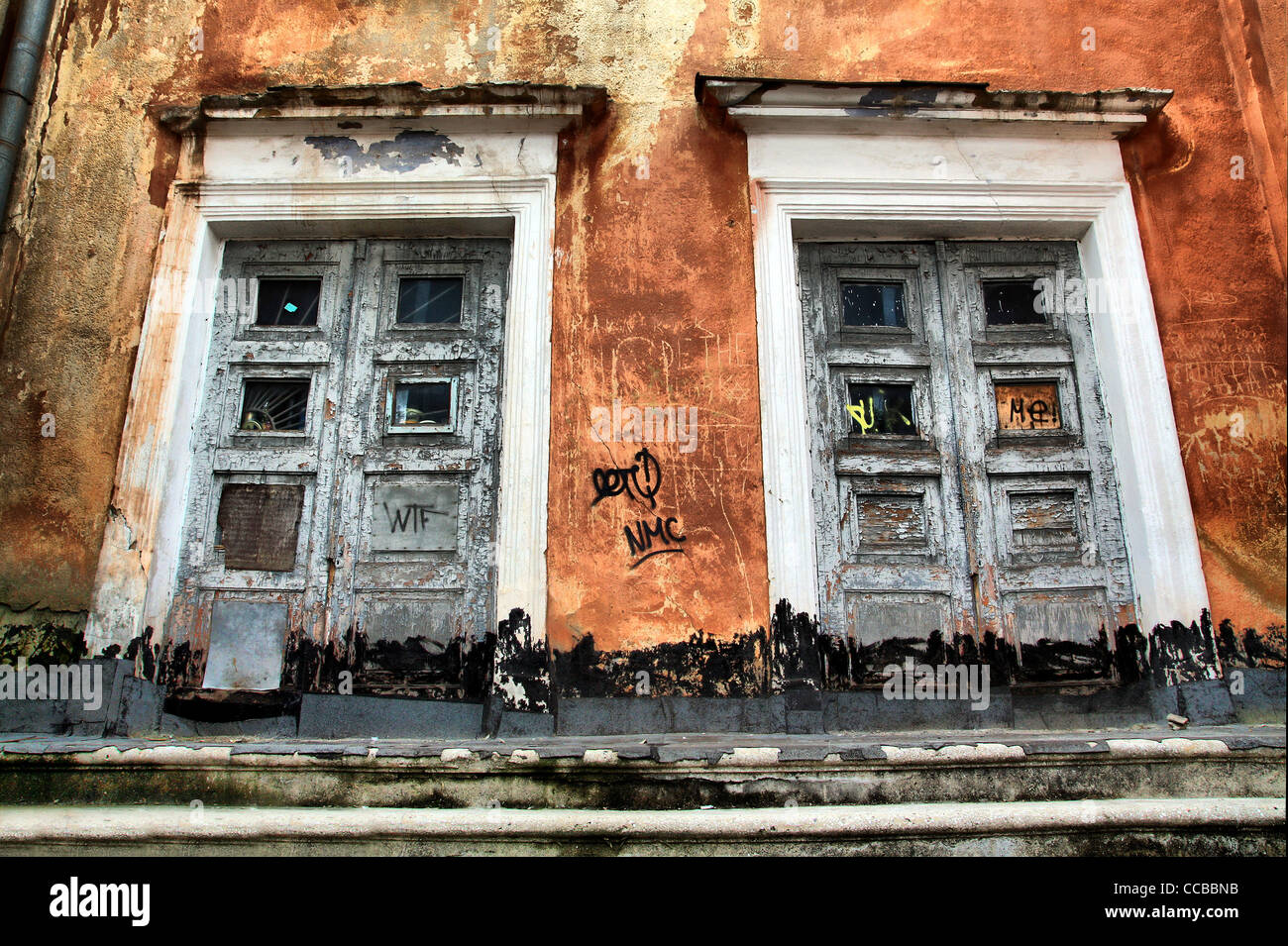 old door in ancient building Stock Photo