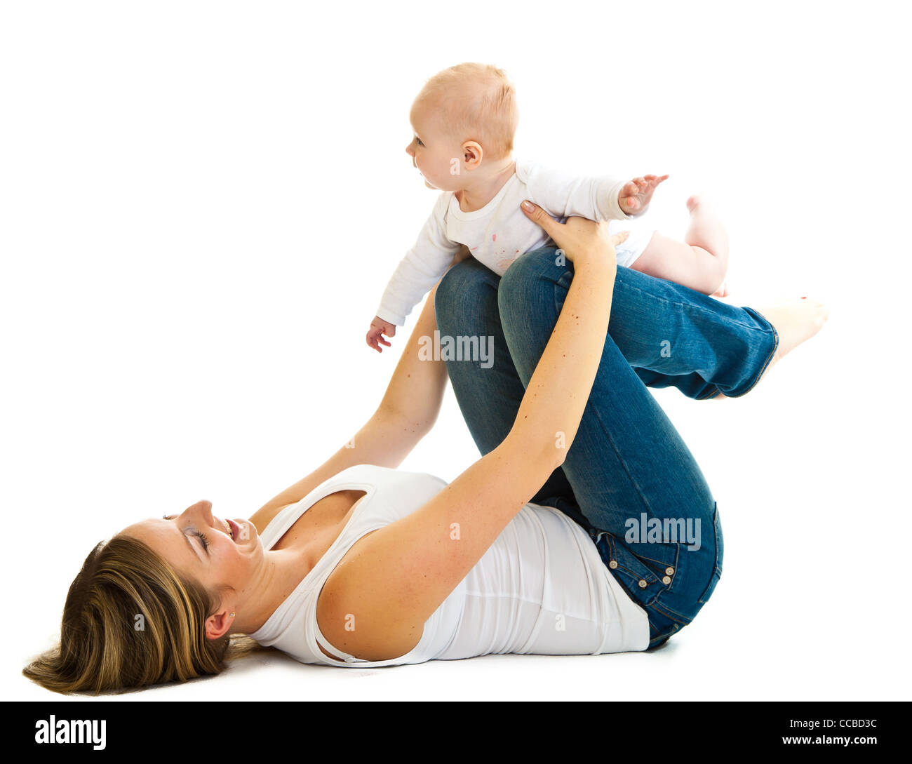 Mother with cute infant baby girl Stock Photo