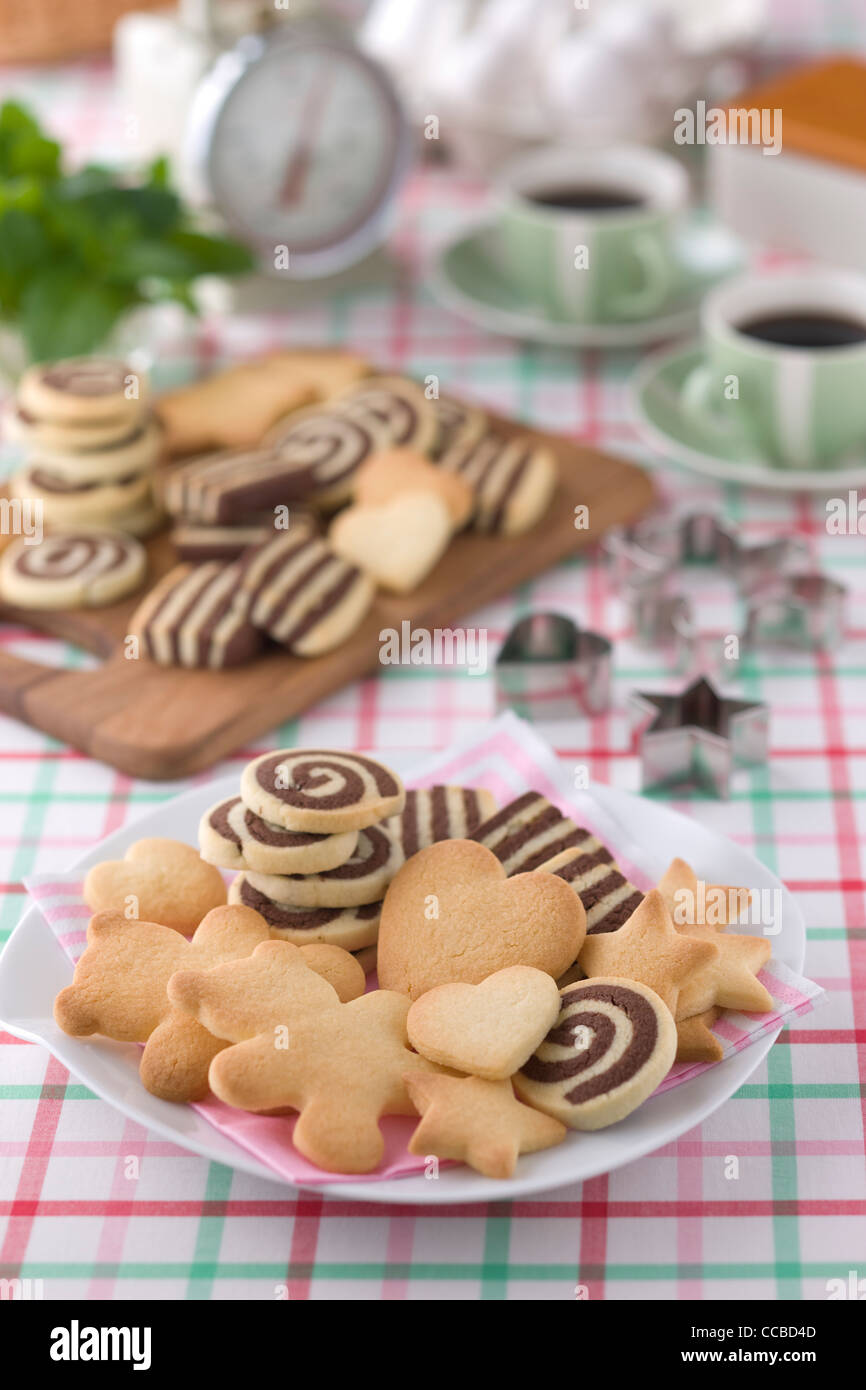Cookies on Plate Stock Photo