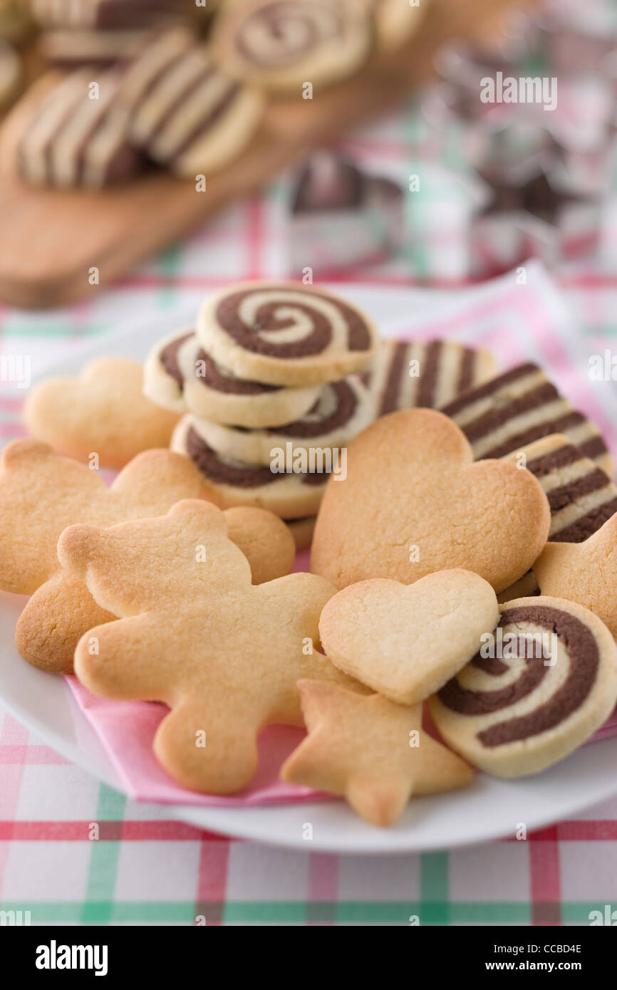 Cookies on Plate Stock Photo
