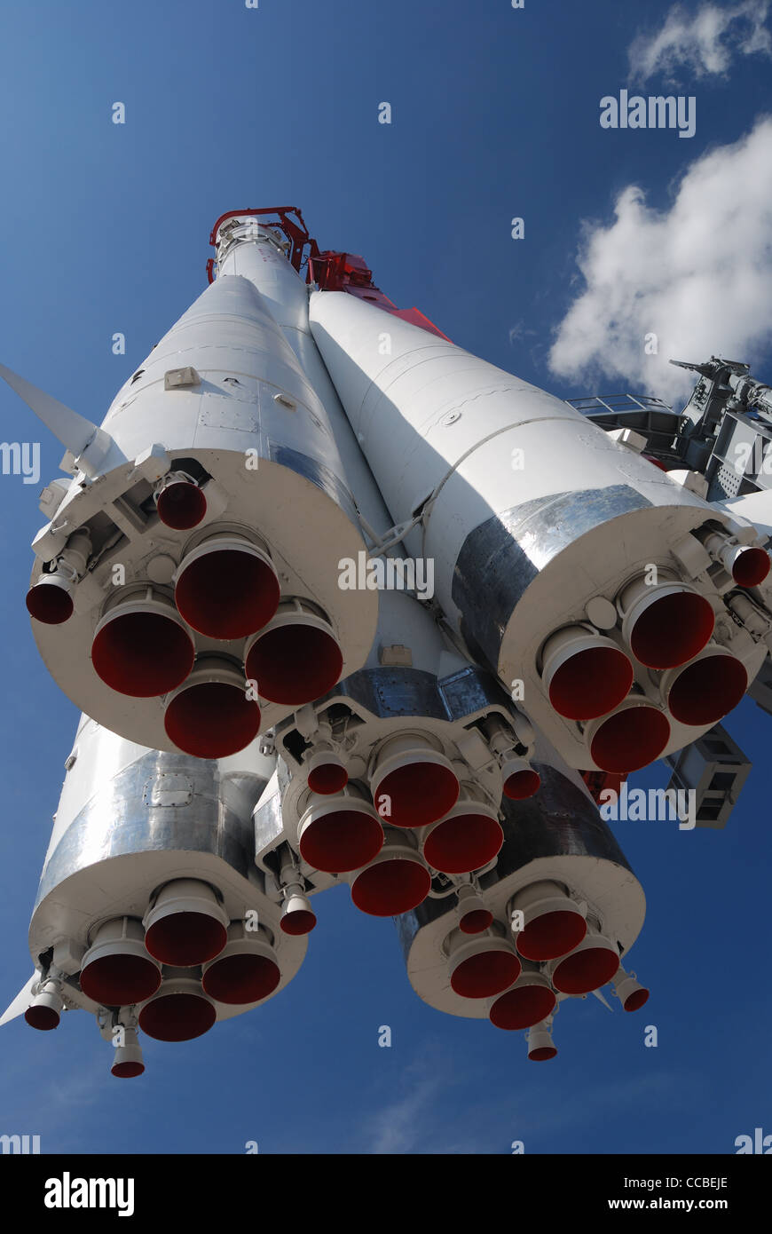 monument of space rocket Vostok-1 (Moscow, Russia) Stock Photo