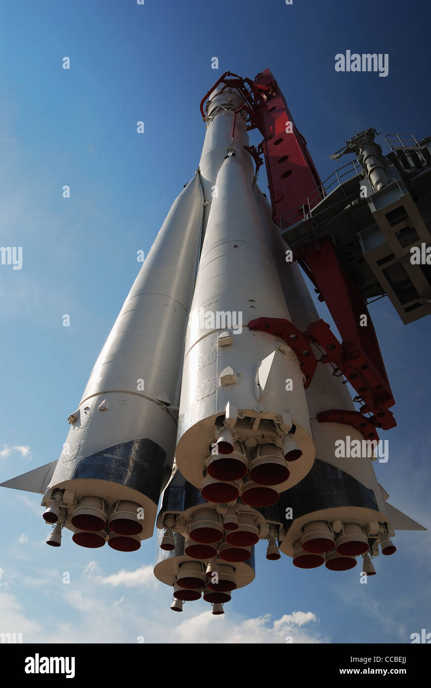 monument of space rocket Vostok-1 (Moscow, Russia) Stock Photo