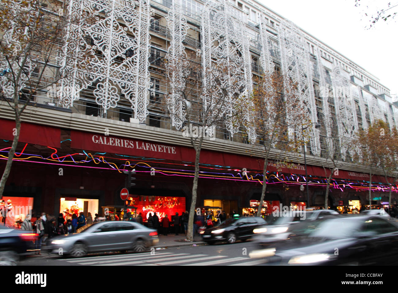 Christmas windows at Galeries Lafayette, "Noël Rock 'N Mode”, Haussmann