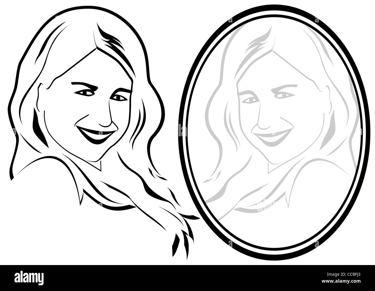 Mirror Frame Drawing High Resolution Stock Photography And Images Alamy