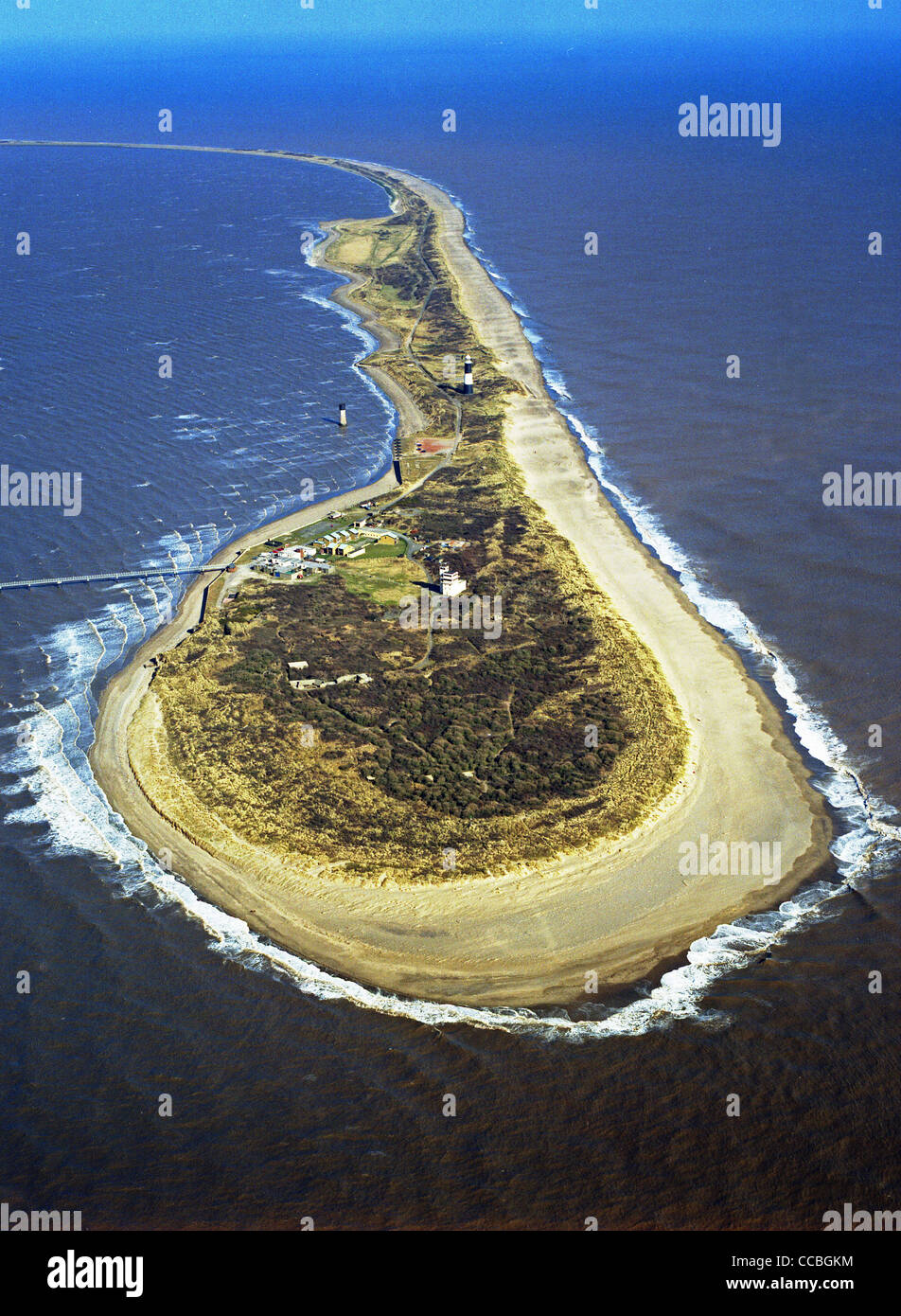 Aerial view Spurn Head The Humber  East Yorkshire  Stock Photo
