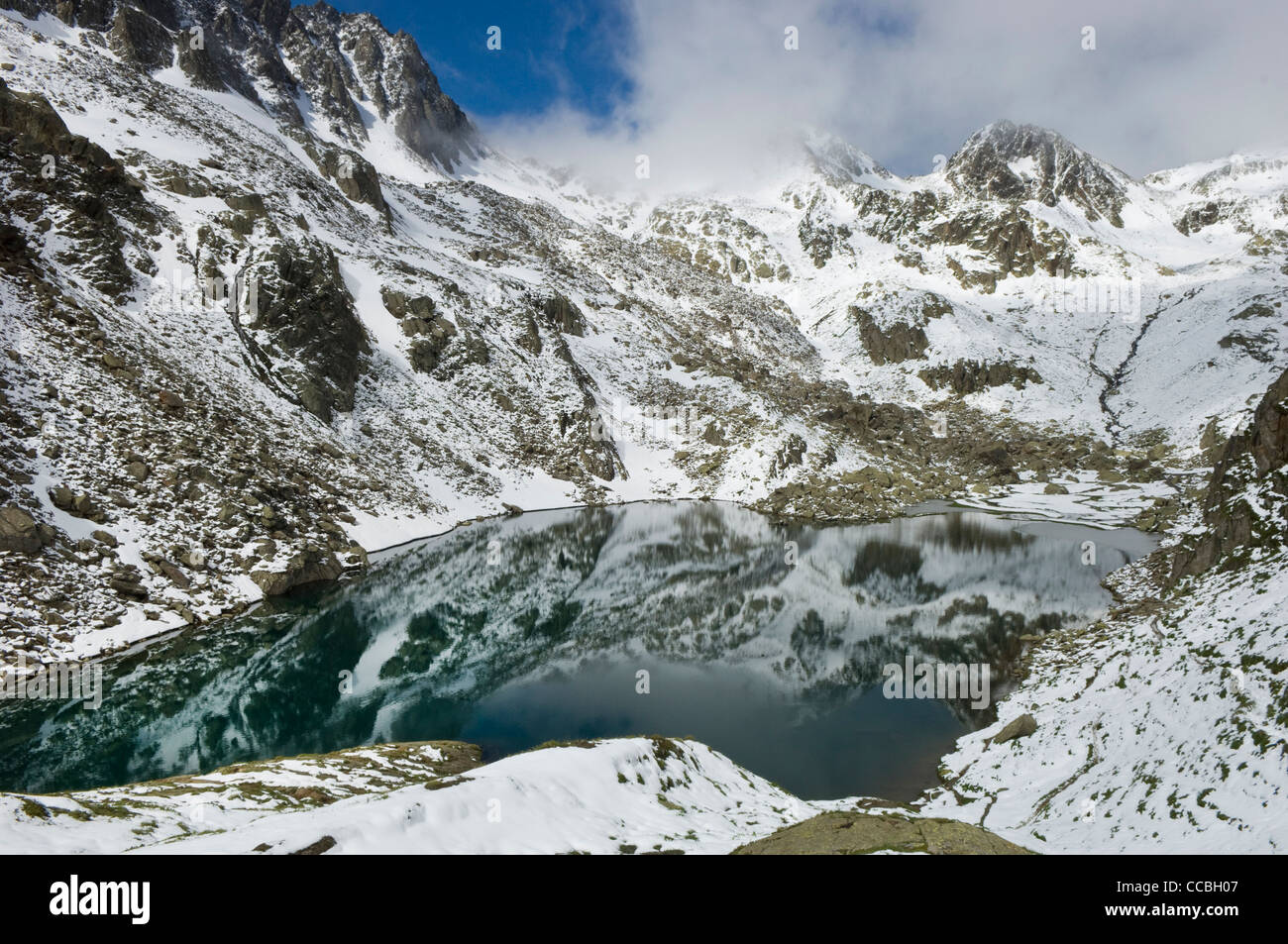 rhine river springs, oberalppass, switzerland Stock Photo