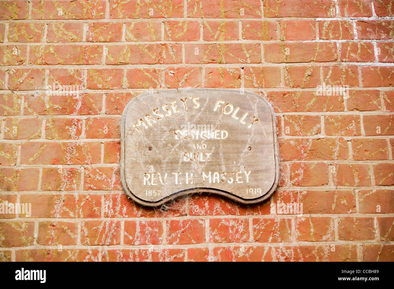 Victorian 'Massey's Folly' brick building by Thomas Hackett Massey, Rector of Farringdon, Hampshire, England, built 1875-1925 Stock Photo