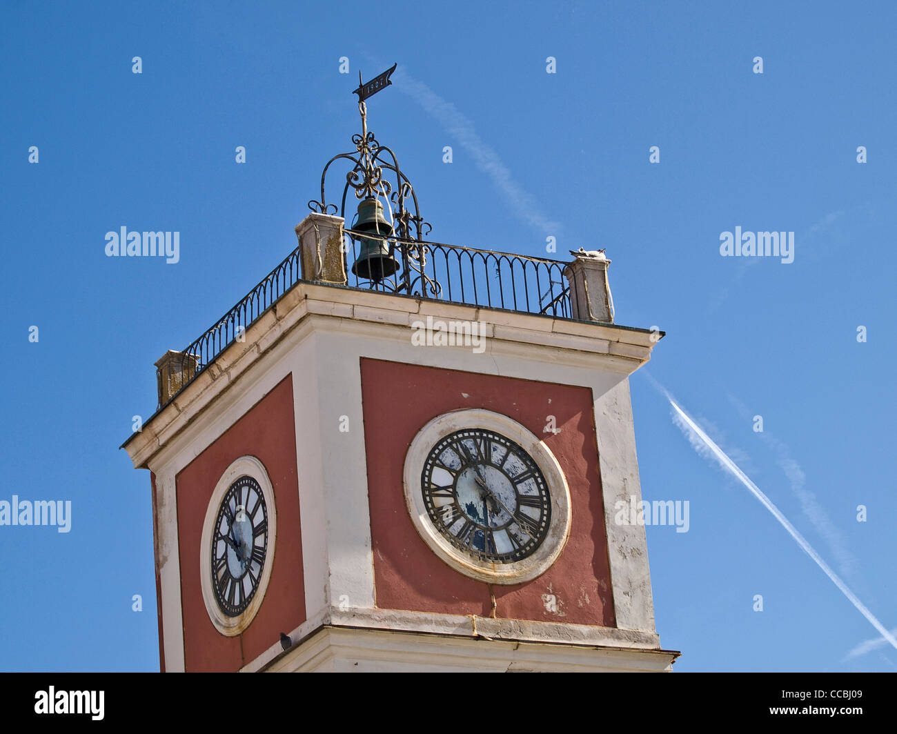 Bell tower with clock hi-res stock photography and images - Alamy