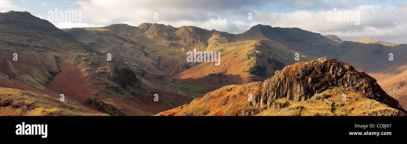 Langdale Pikes as seen from Side Pike in the Lake District of England Stock Photo