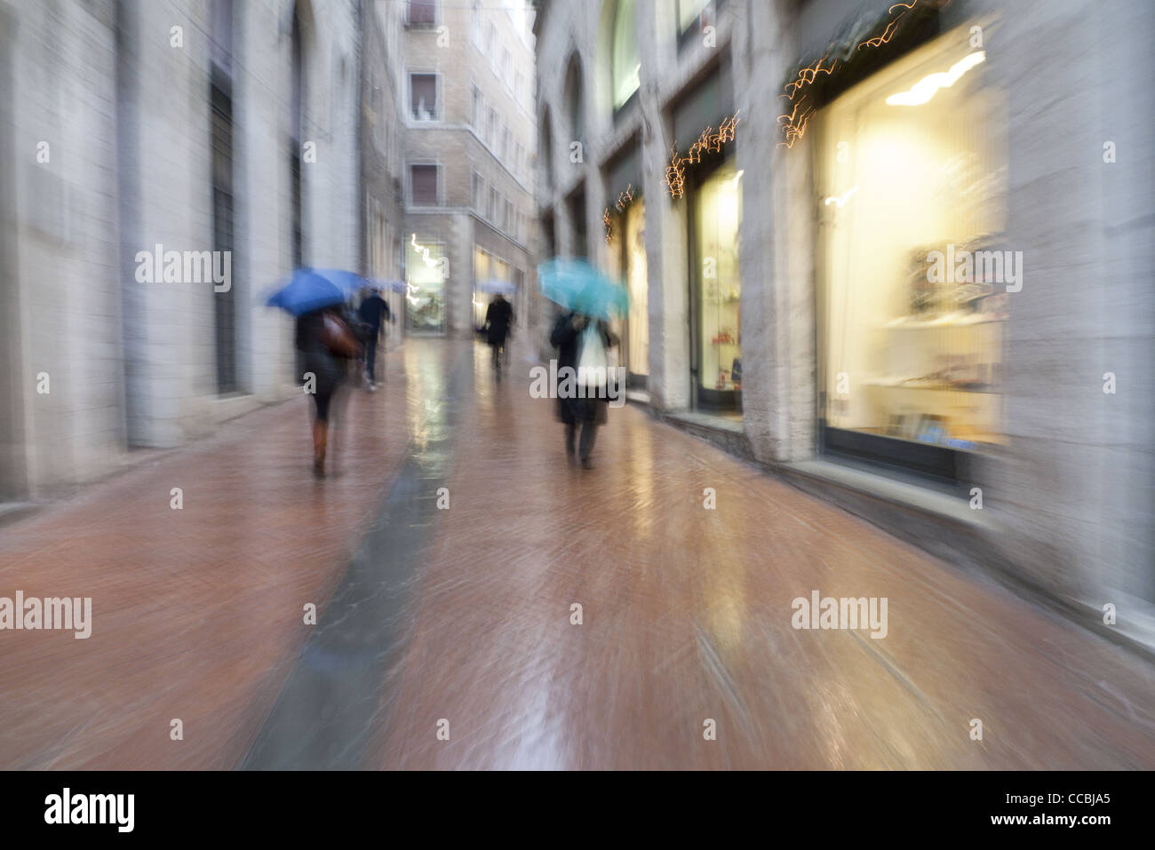 People walking in the rain. Stock Photo