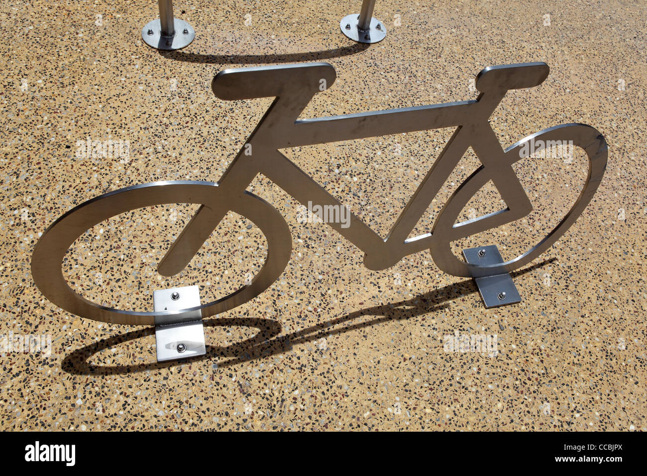 Bicycle stand, Fremantle, Australia. Stock Photo