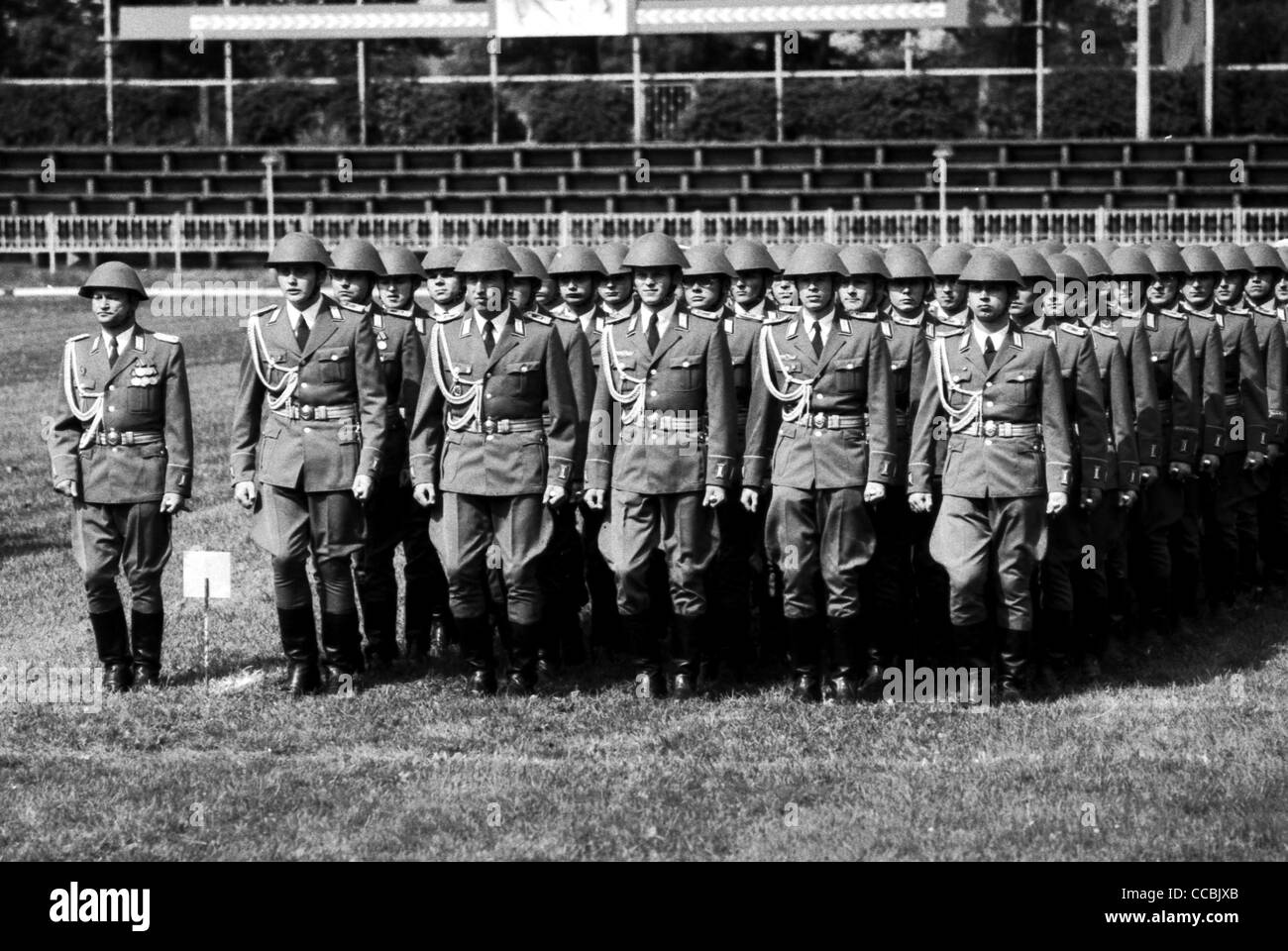 Military ceremony for alumni of the officers Highschool of the National People's Army NVA of the GDR. Stock Photo