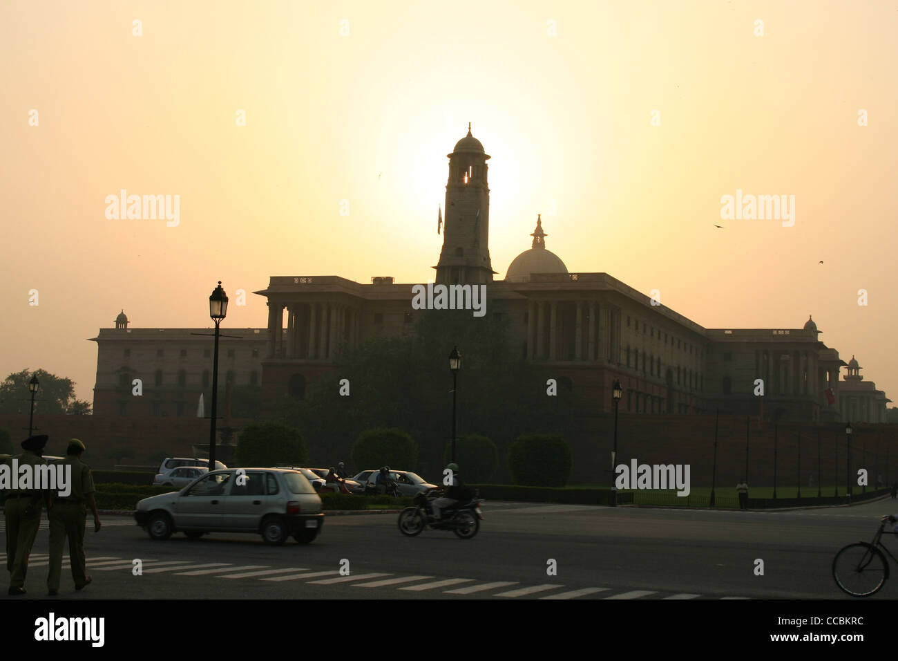 Indian Parliament in New Delhi Stock Photo