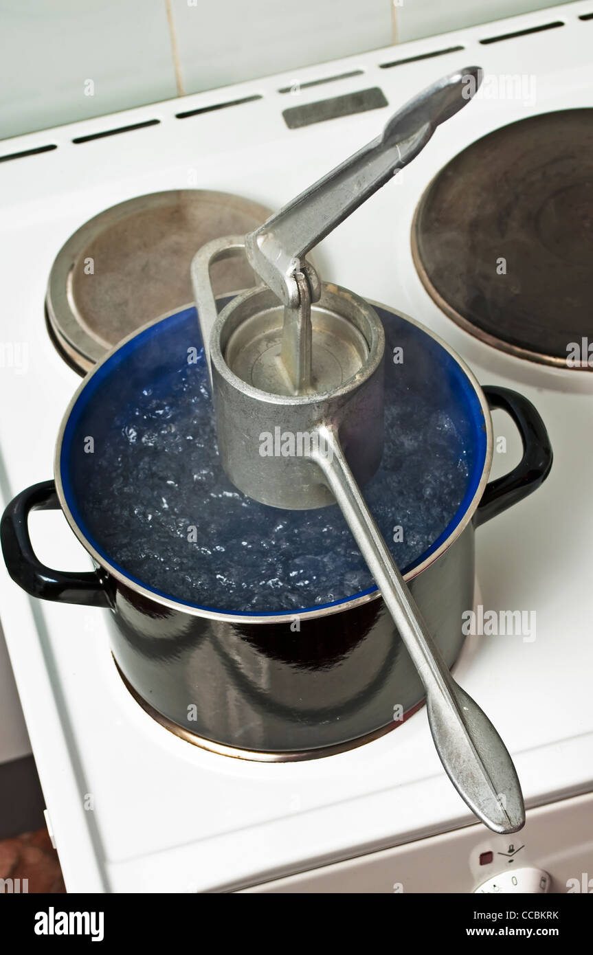 machine for Swabian Spaetzle Stock Photo