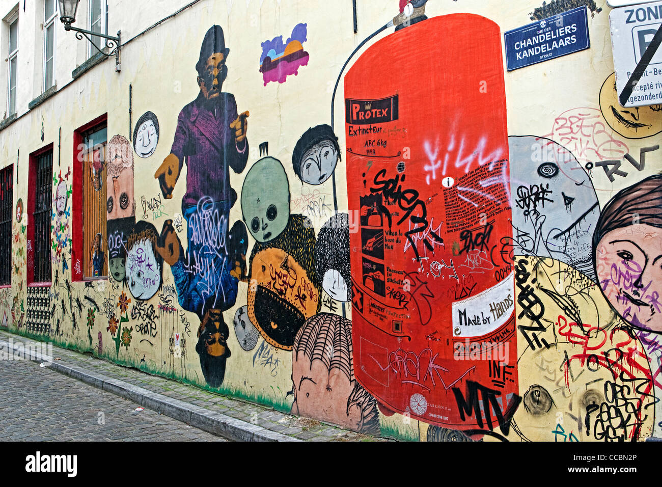Belgian street art in Brussels Stock Photo