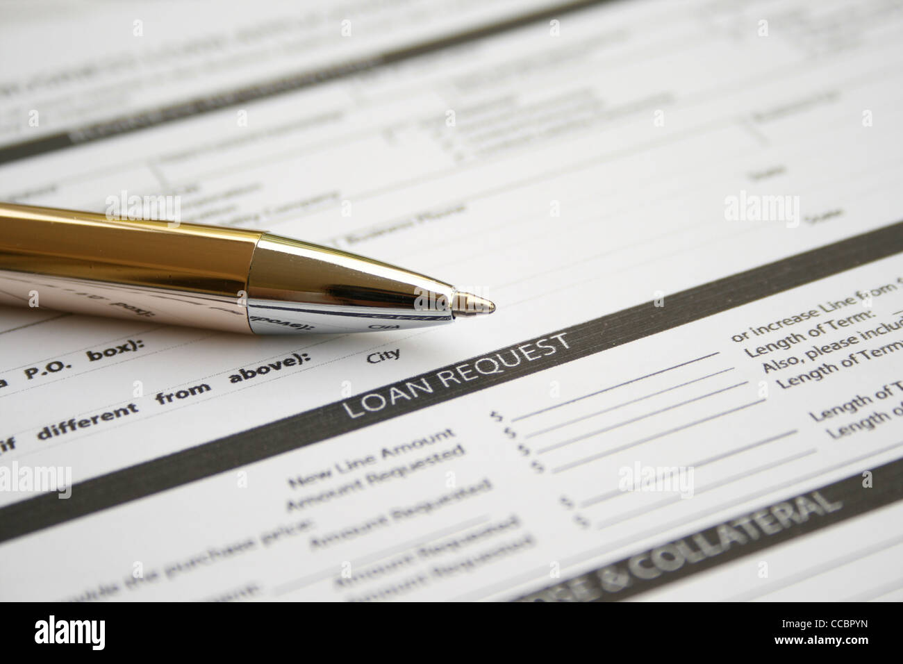 Loan application form Stock Photo - Alamy