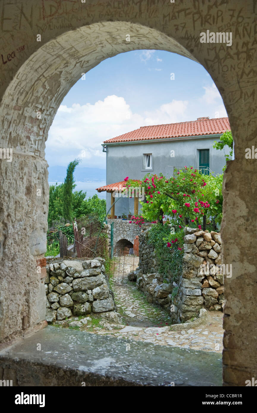 village partial view, cres island, croatia Stock Photo
