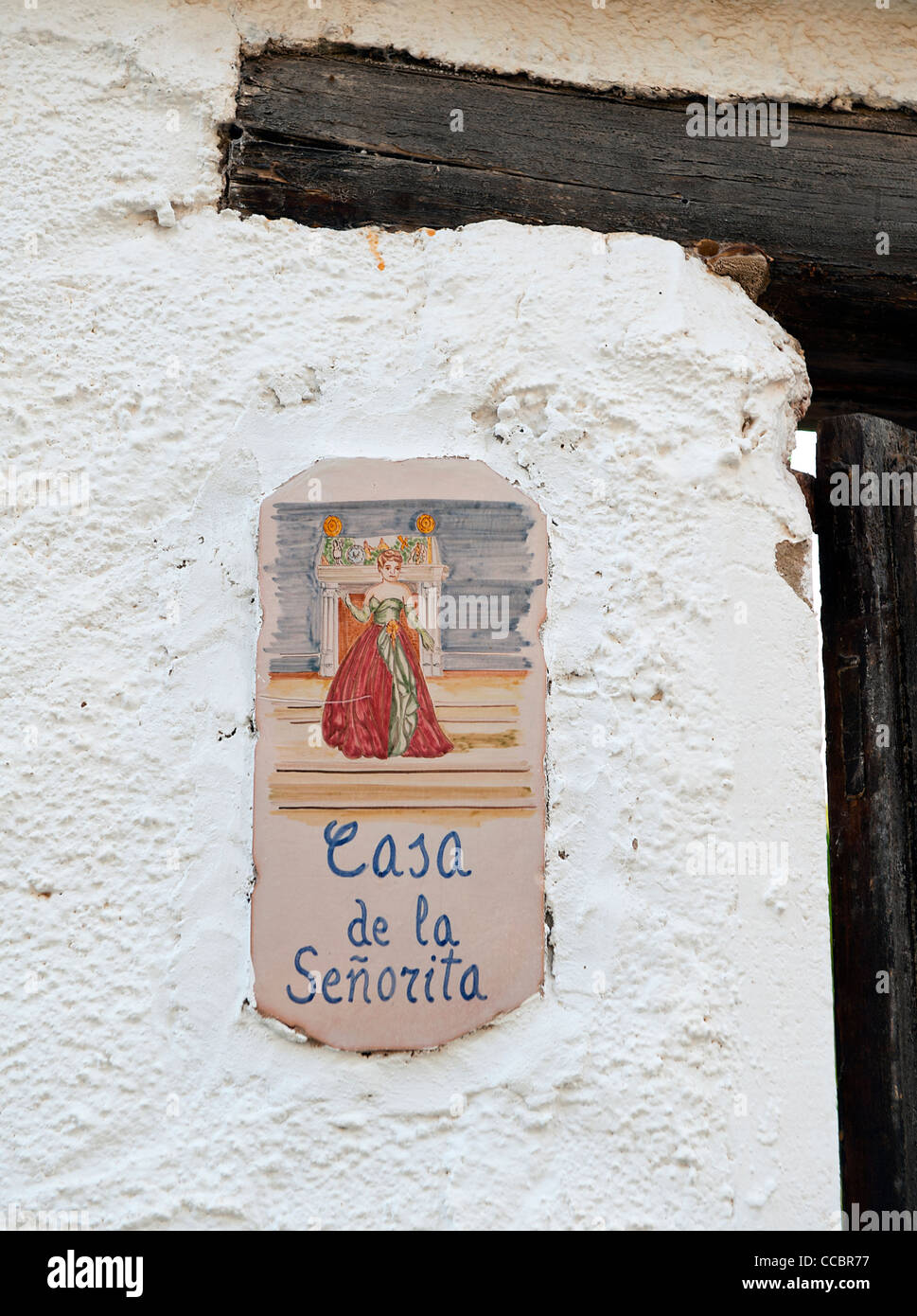 House Name Plaque, Alpujarras, Granada Province, Spain Stock Photo