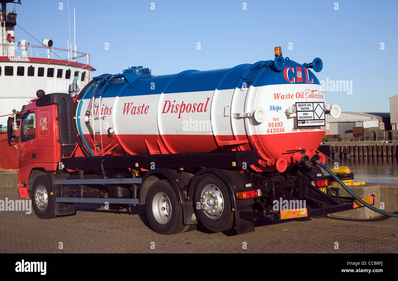 Ship oil waste disposal vehicle Great Yarmouth, England Stock Photo Alamy