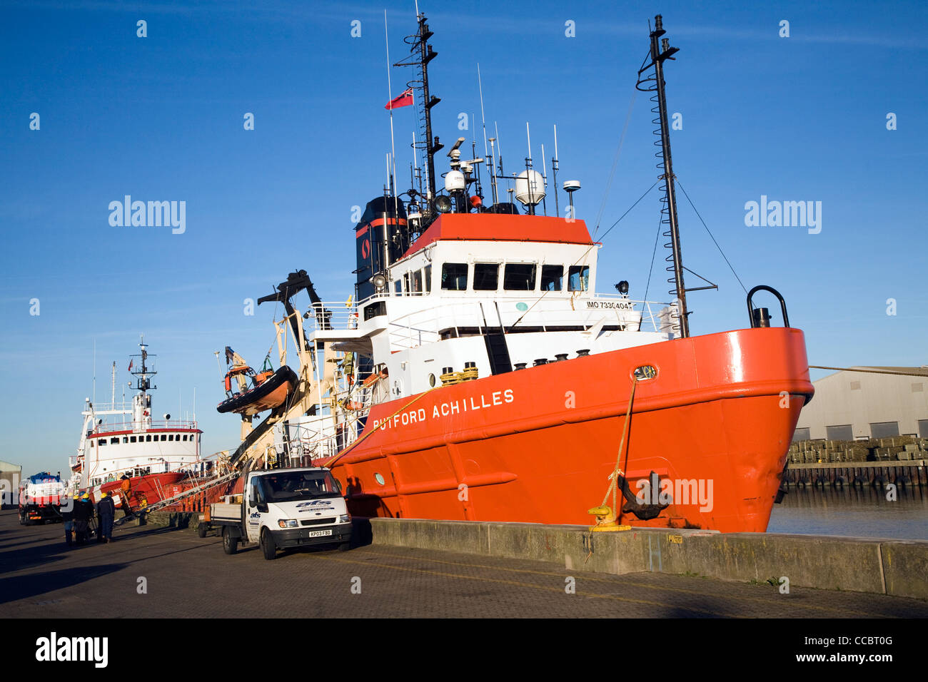 Putford Achilles North Sea offshore supply vessel, Great Yarmouth Stock Photo Alamy