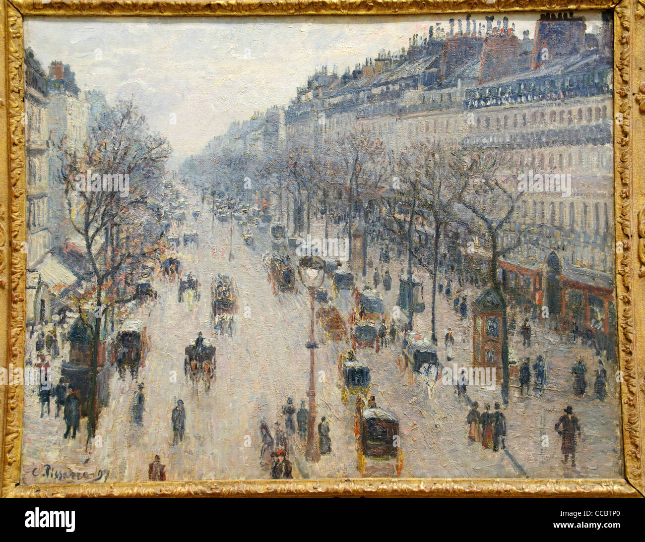 The Boulevard Montmartre on a Winter Morning, 1897, by Camille Pissarro Stock Photo