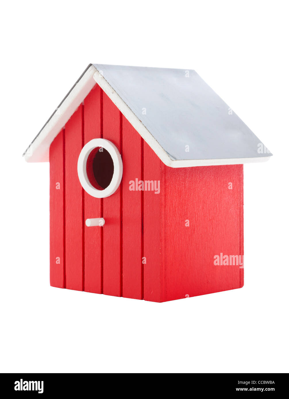 small red nestbox isolated Stock Photo