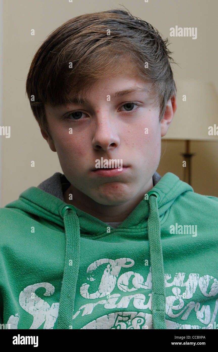 Portrait Of A 14 year old Teenage Boy Stock Photo - Alamy