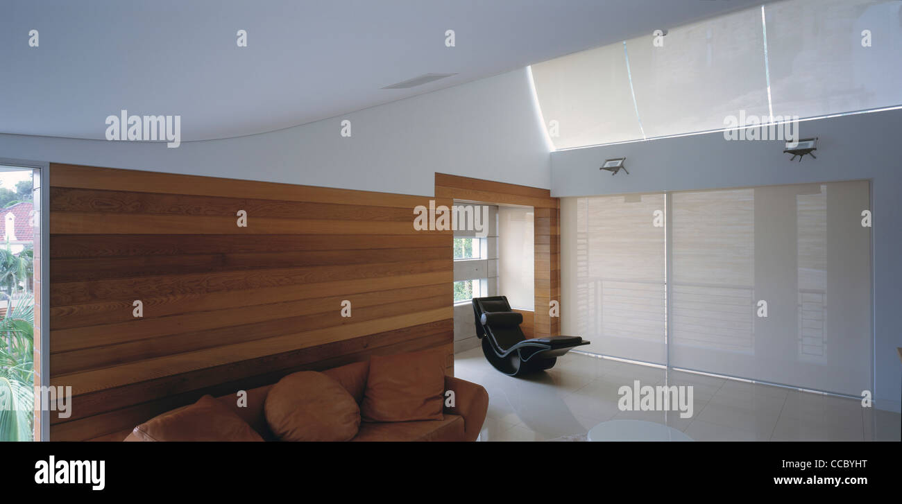 Private House Living Room With Curved Ceiling Stock Photo