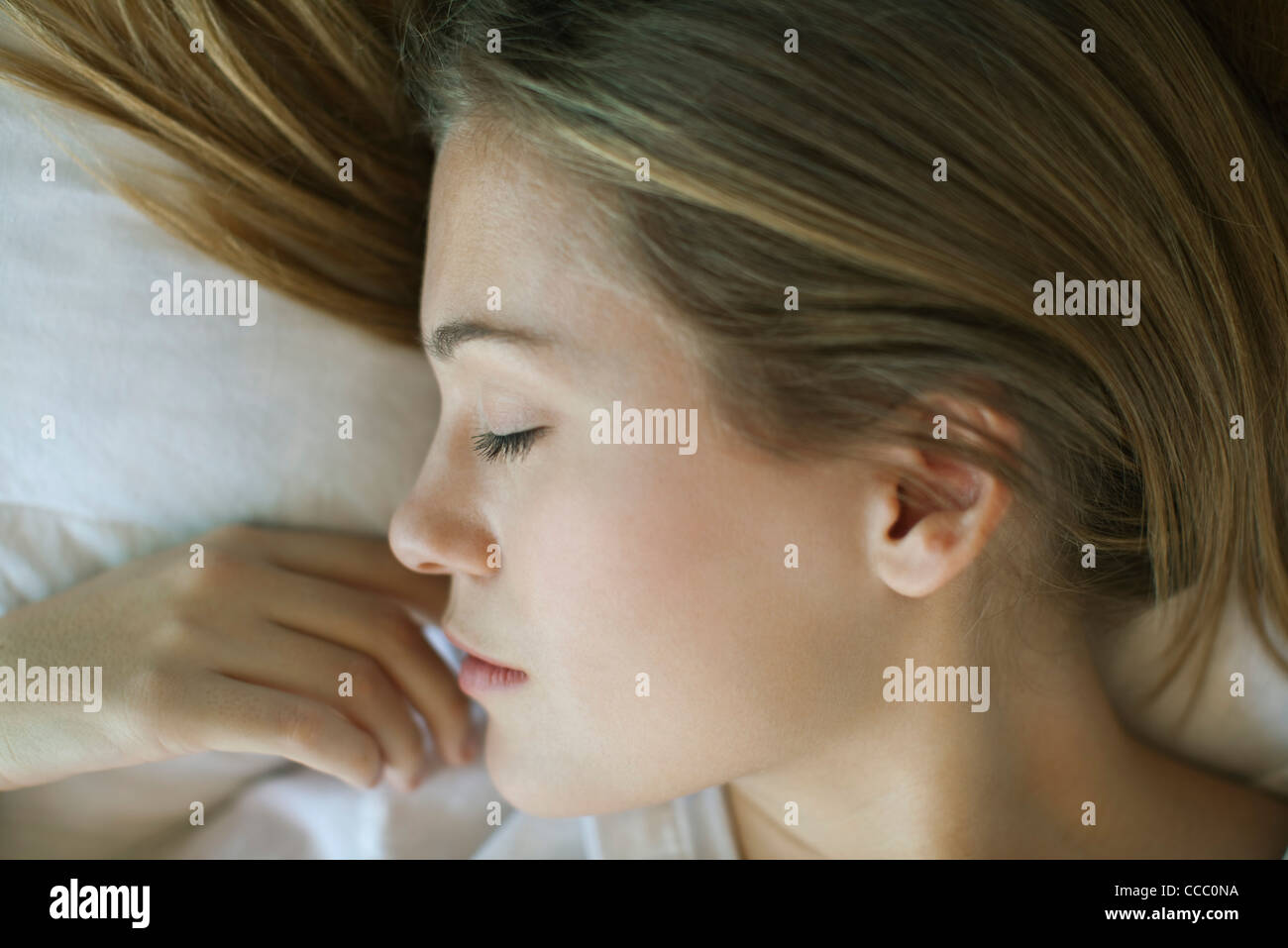 Woman sleeping, close-up Stock Photo